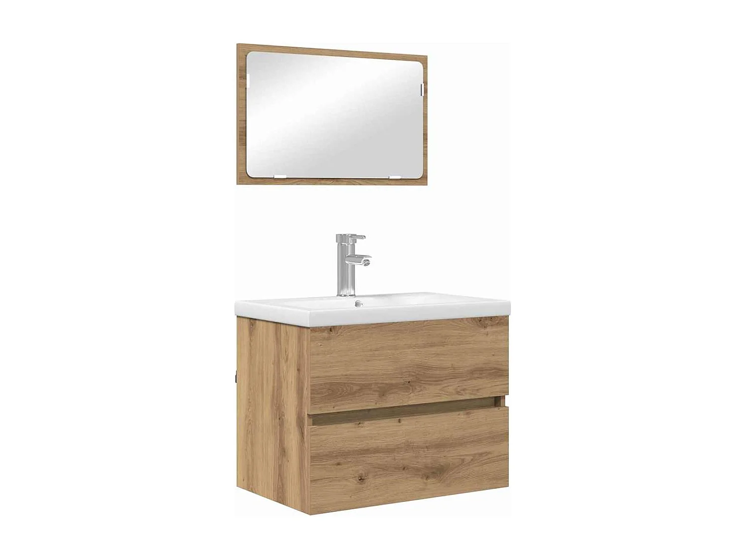 Ensemble de mobilier de salle de bain 3 pcs Chêne noir