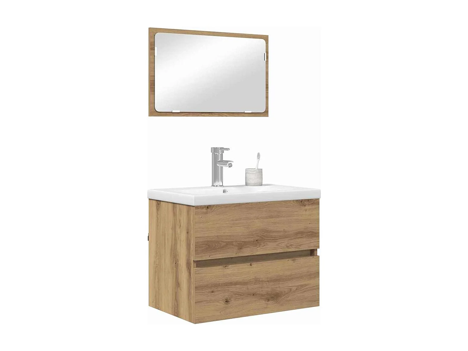 Ensemble de mobilier de salle de bain 3 pcs Chêne noir