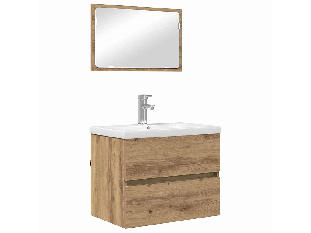 Set di mobili da bagno 3 pezzi Rovere nero
