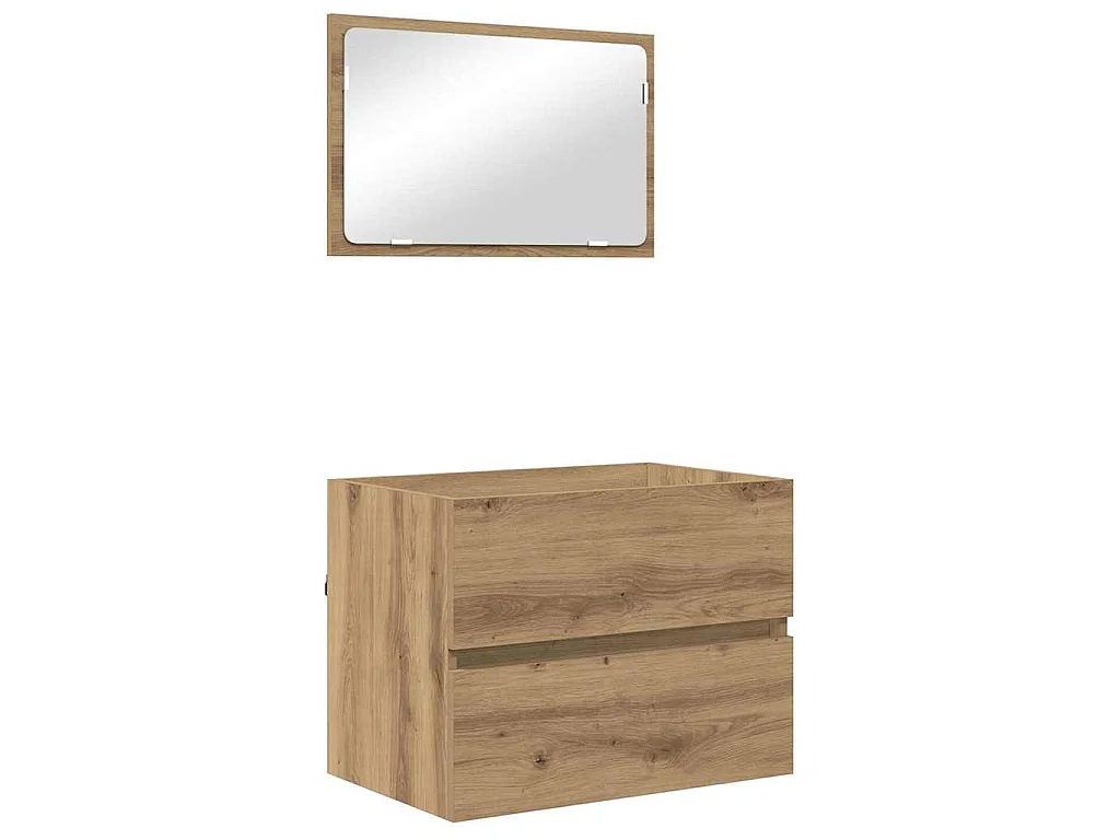 Set di mobili da bagno 3 pezzi Rovere nero