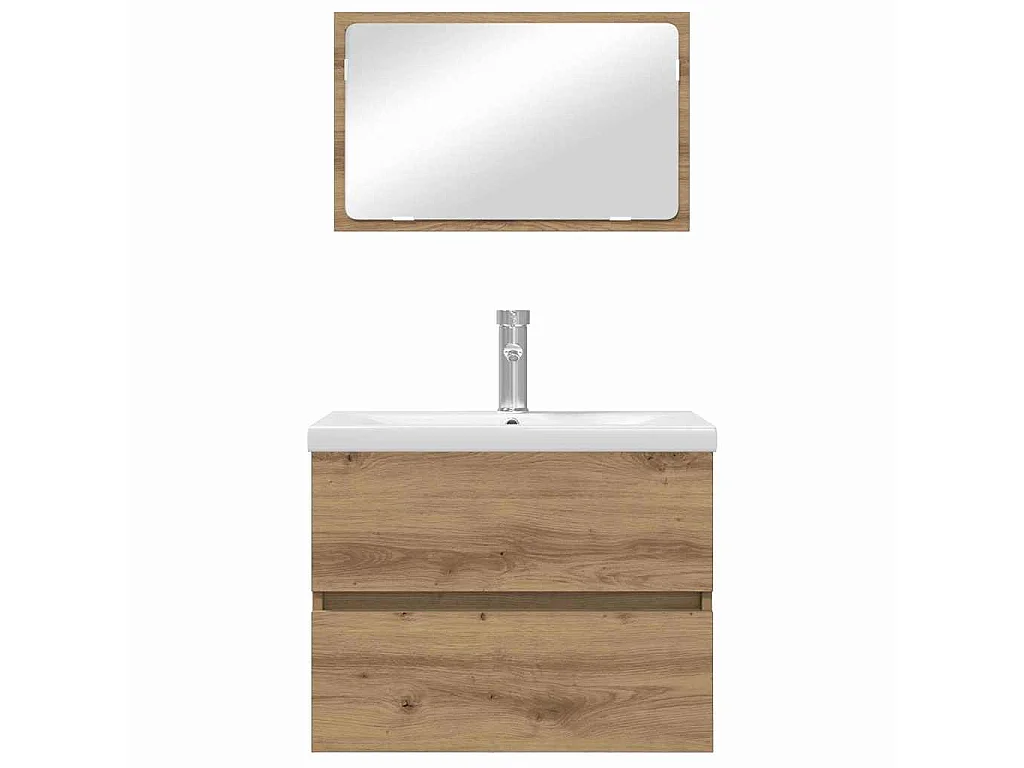 Set di mobili da bagno 3 pezzi Rovere nero