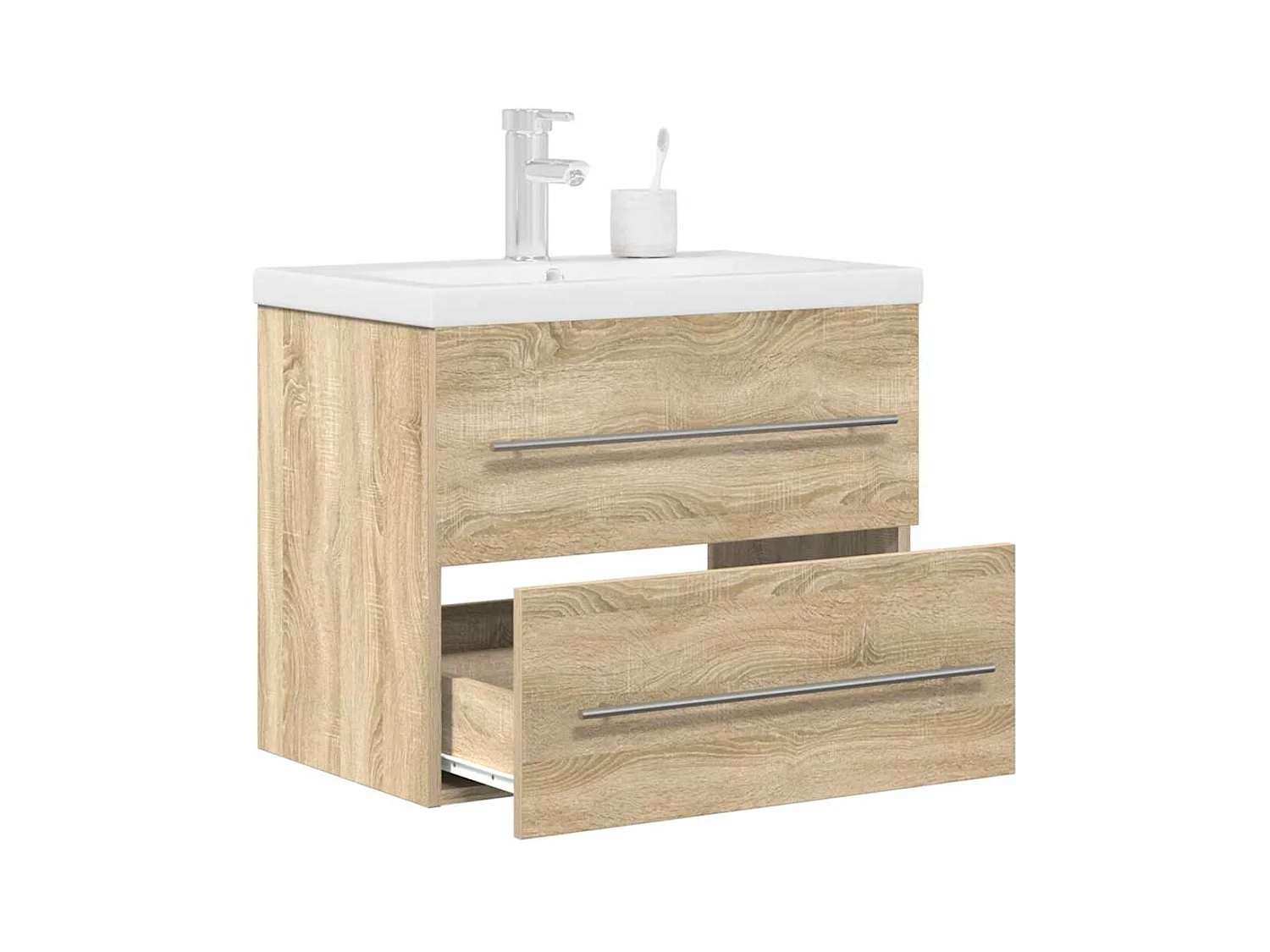Ensemble de meubles de salle de bain 2 pcs chêne sonoma