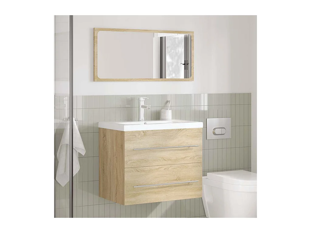 Ensemble de meubles de salle de bain 2 pcs chêne sonoma
