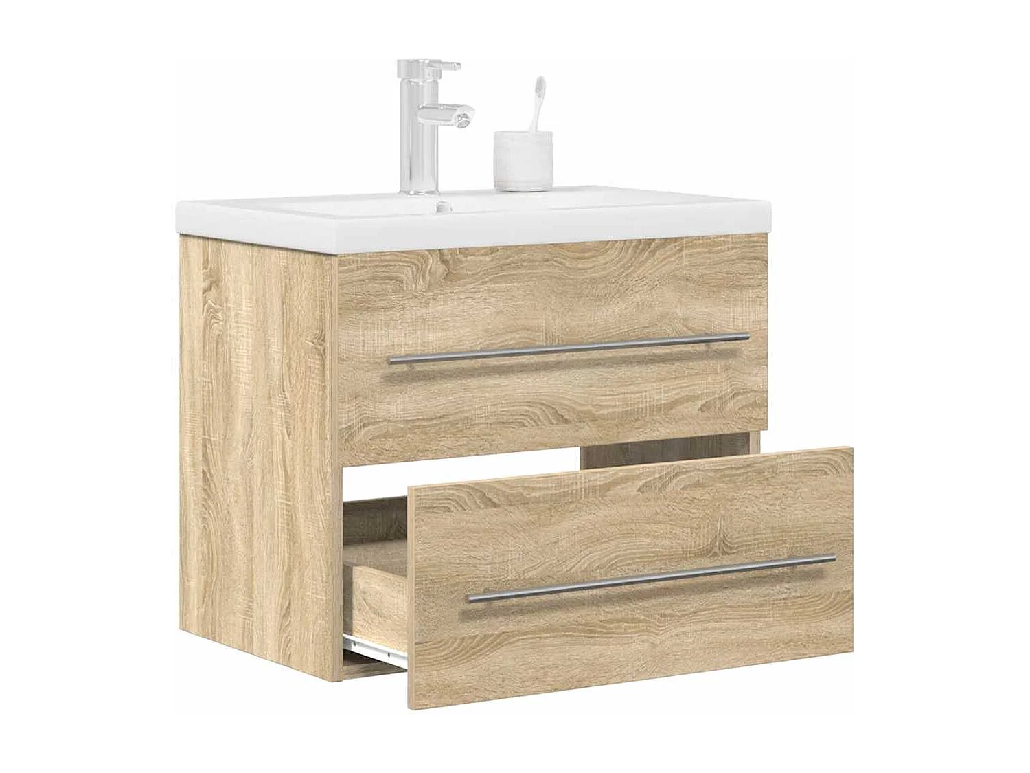 Ensemble de meubles de salle de bain 2 pcs chêne sonoma