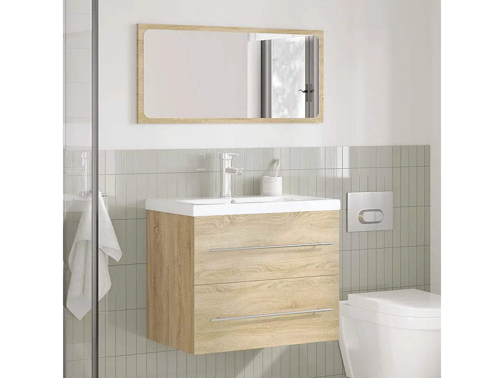 Ensemble de meubles de salle de bain 2 pcs chêne sonoma