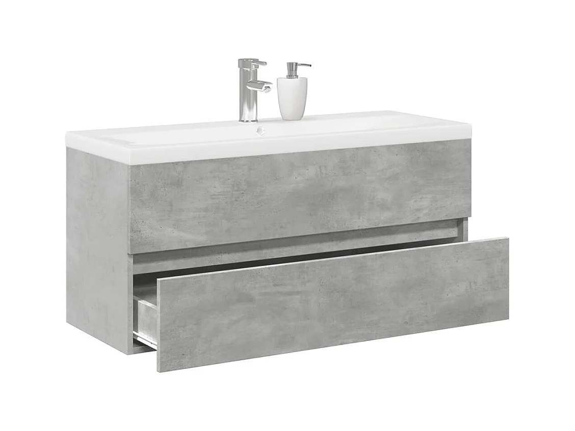 Ensemble de meubles de salle de bain 2 pcs gris béton