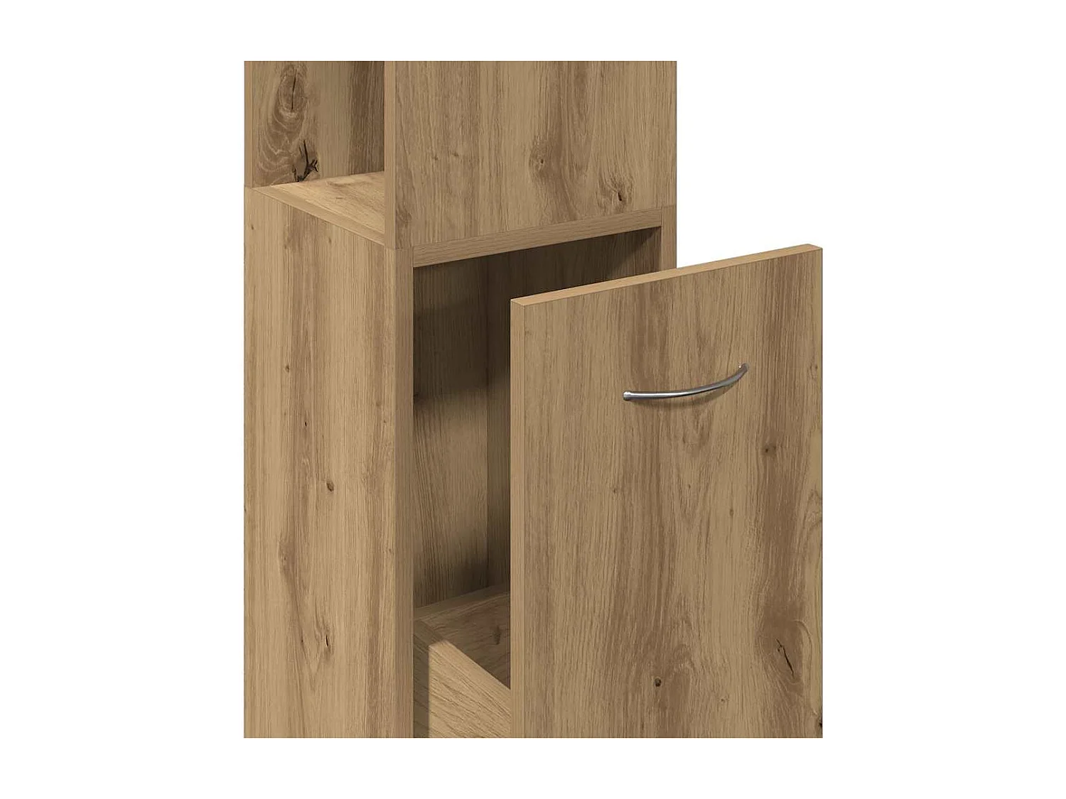 Handgemaakte eikenhouten badkamerkast 25x25x170 cm