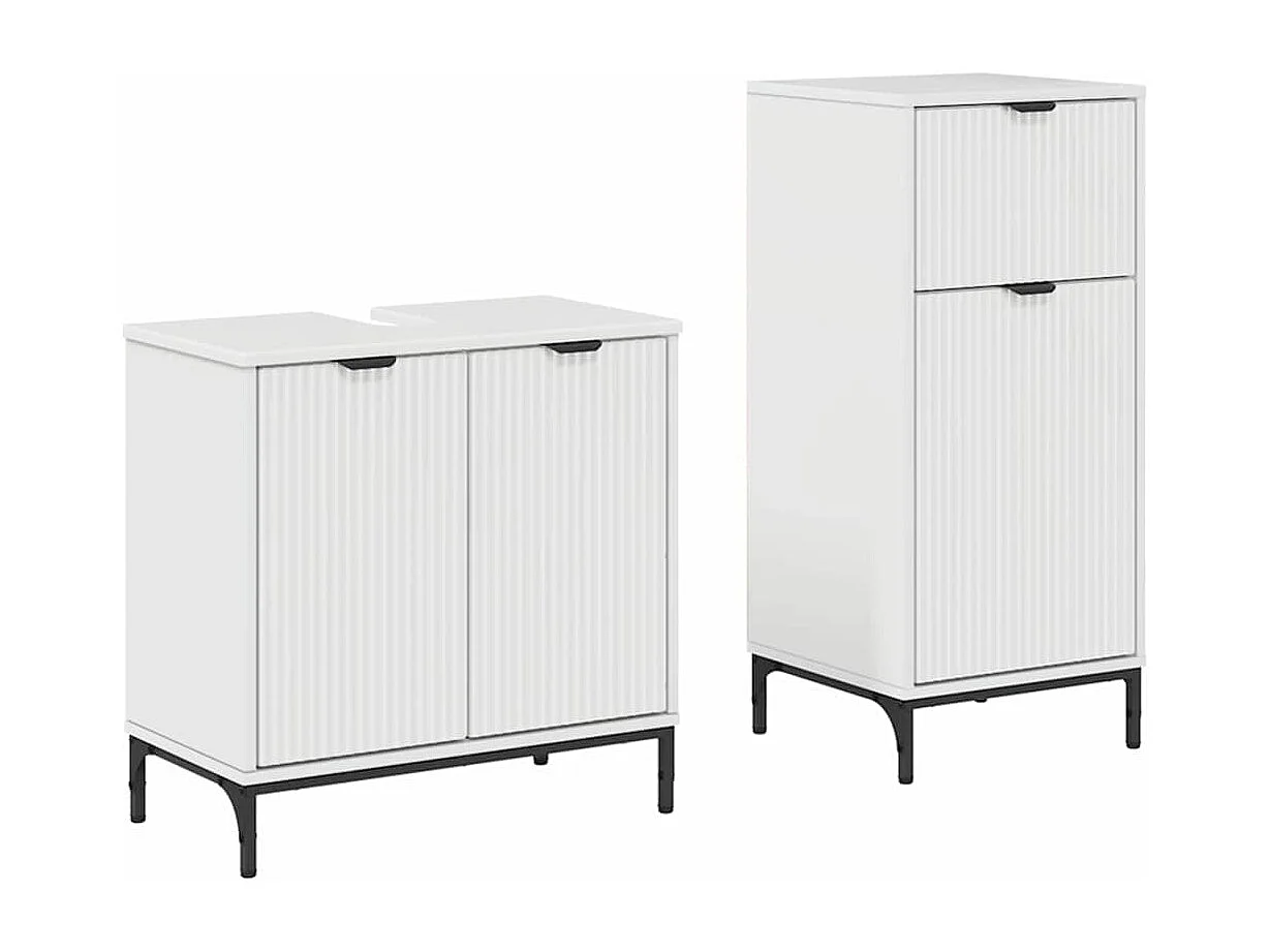 2-delige badkamermeubelset, glanzend wit