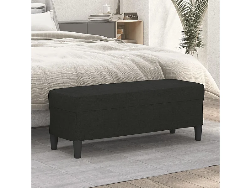 Zwarte bank 100x35x41 cm stof