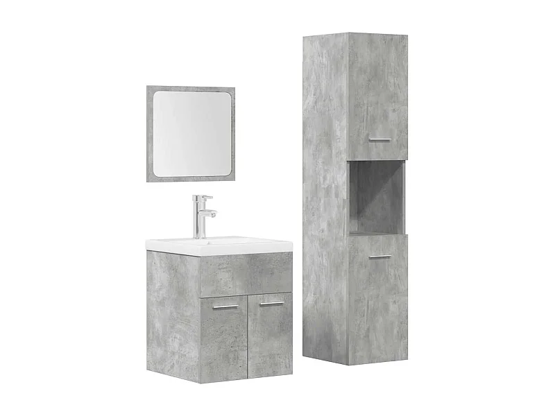 Ensemble de meubles de salle de bain 4 pcs gris béton