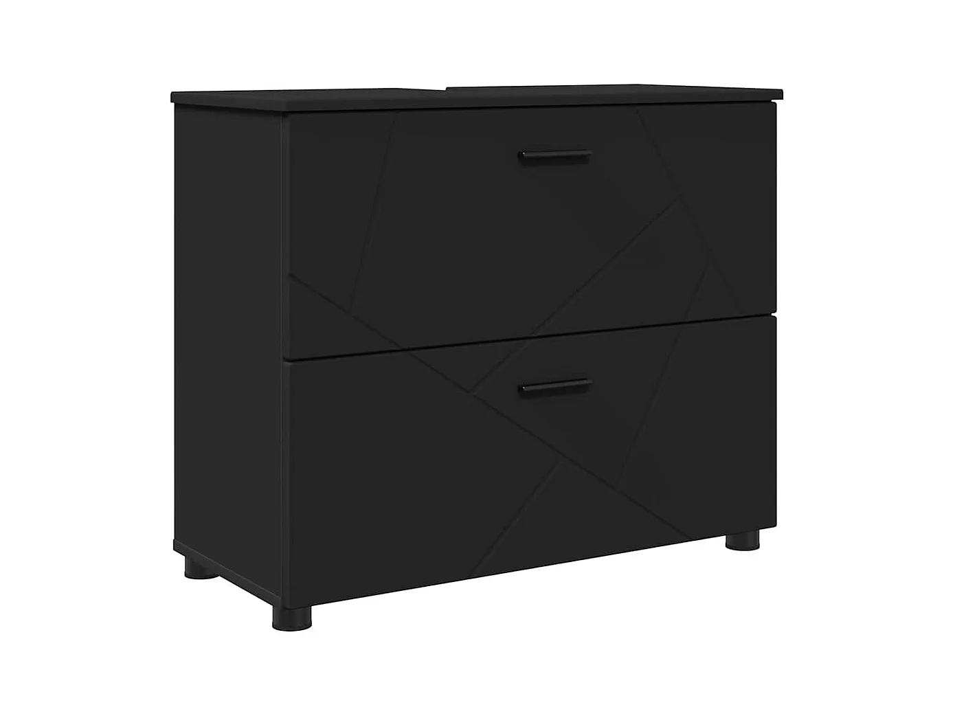 Ensemble de mobilier de salle de bain avec tiroir 5 pcs Noir