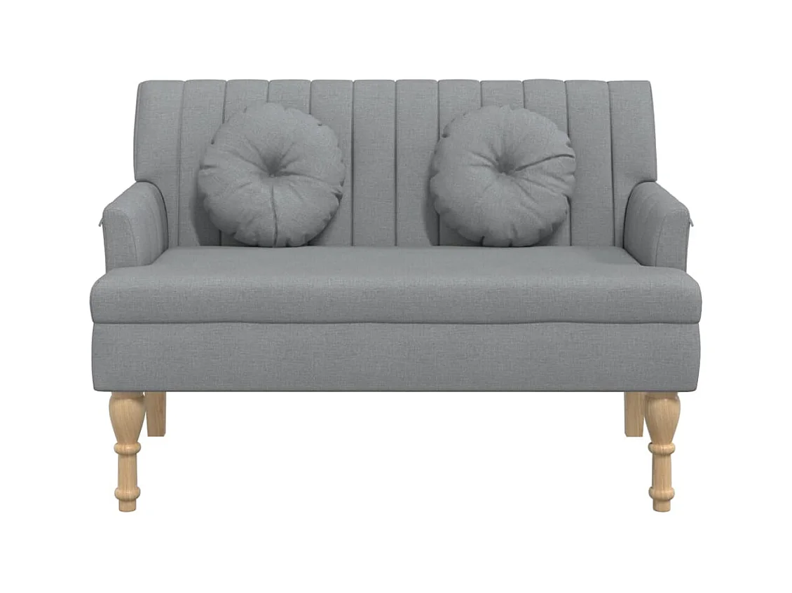 Bank met lichtgrijze kussens 113x64,5x75,5 cm stof