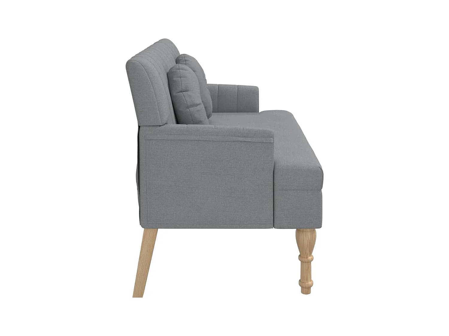 Bank met lichtgrijze kussens 113x64,5x75,5 cm stof