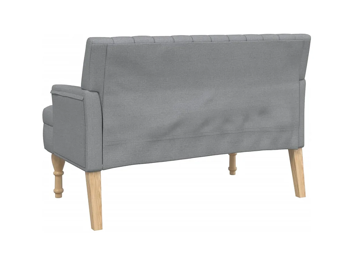 Bank met lichtgrijze kussens 113x64,5x75,5 cm stof