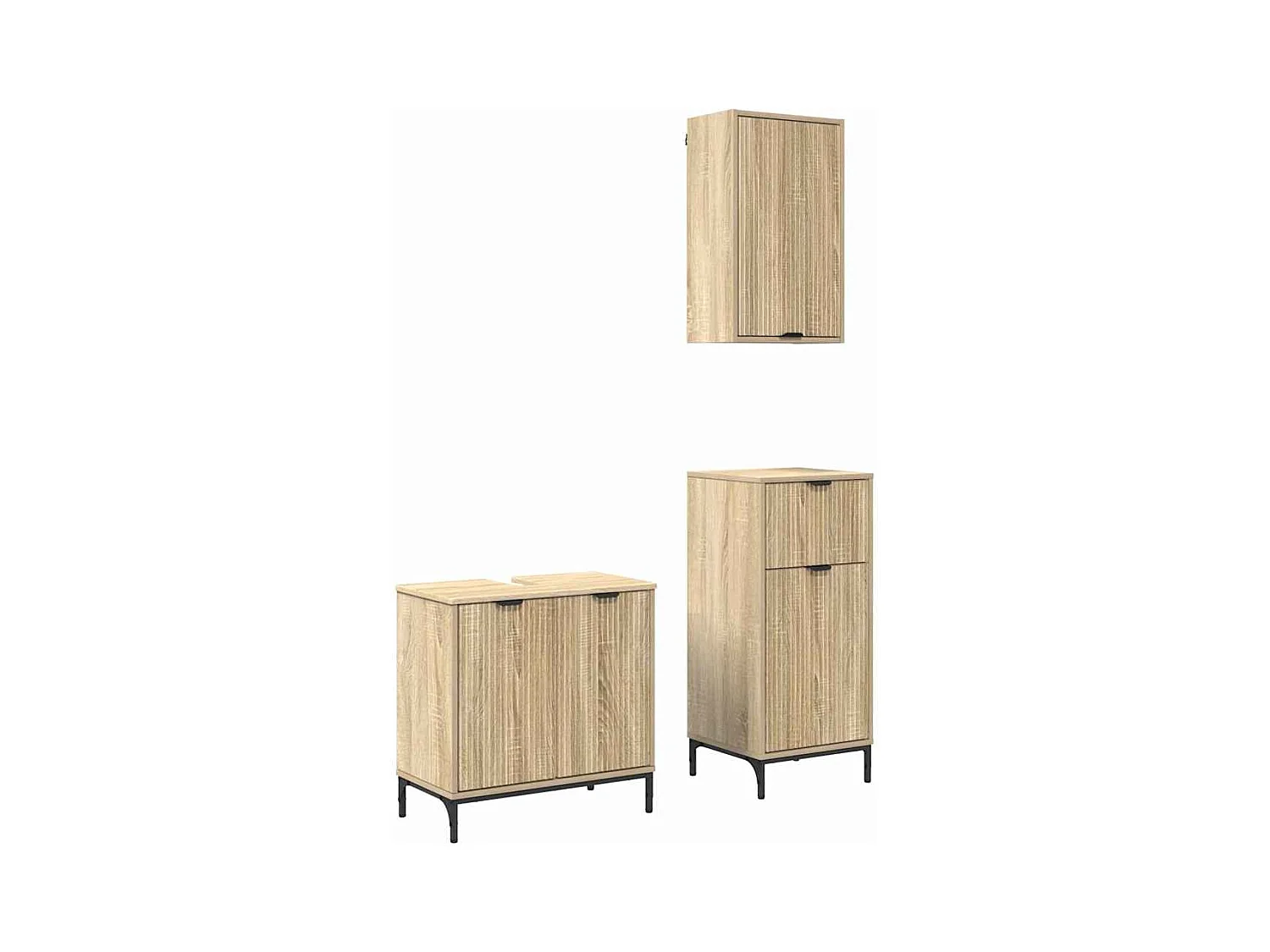 Set di mobili da bagno a quadri 3 pezzi Sonoma Oak