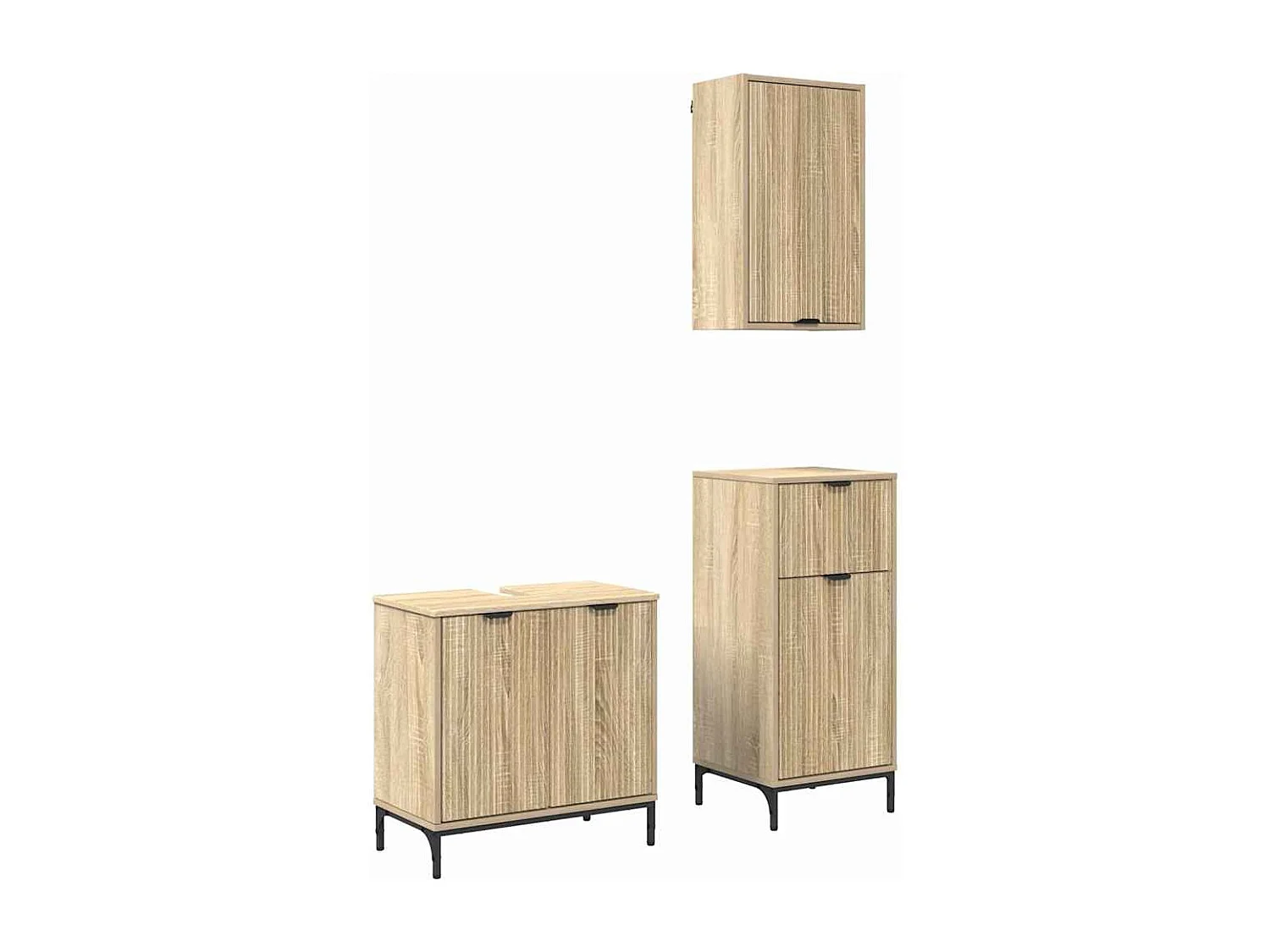 Set di mobili da bagno a quadri 3 pezzi Sonoma Oak