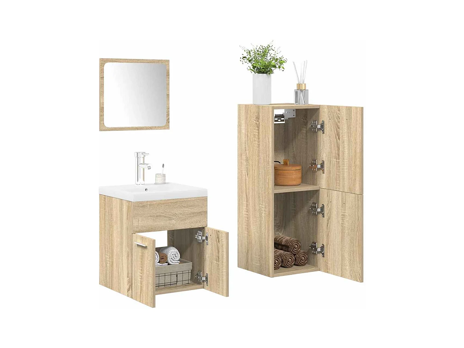 4-delige badkamermeubelset Sonoma Oak