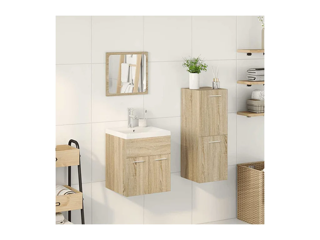 4-delige badkamermeubelset Sonoma Oak