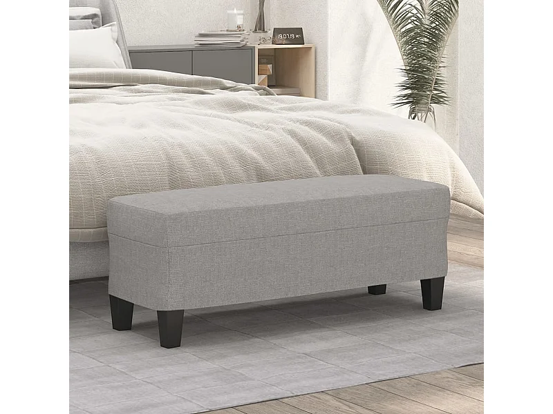 Banc Gris clair 100x35x41 cm Tissu