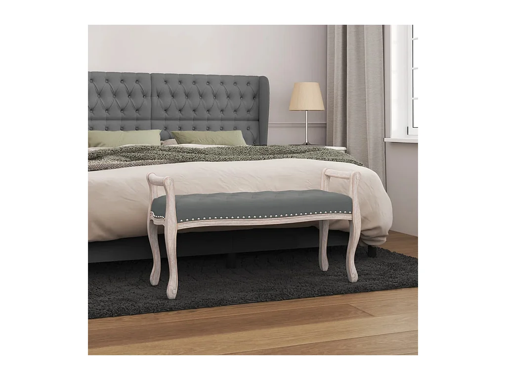 Donkergrijze bank 110x45x60 cm stof