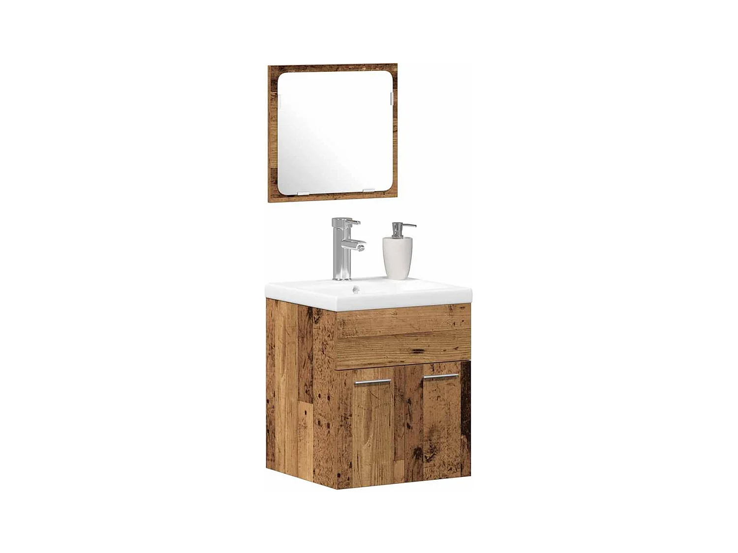 3-delige badkamermeubelset in antiek hout