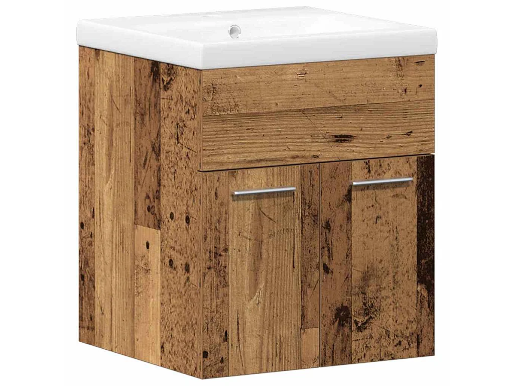 Ensemble de mobilier de salle de bain 3 pcs Bois Ancien