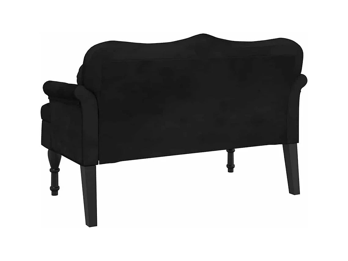 Panca con cuscini neri 120,5x65x75 cm velluto