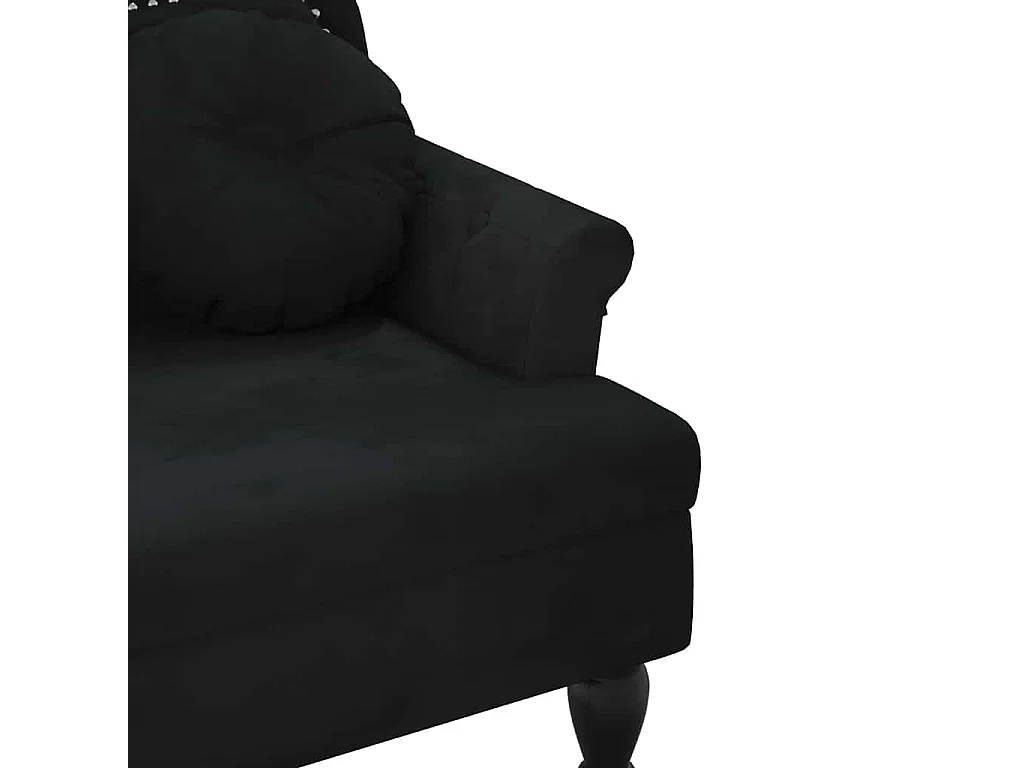 Banc avec coussins noir 120,5x65x75 cm velours