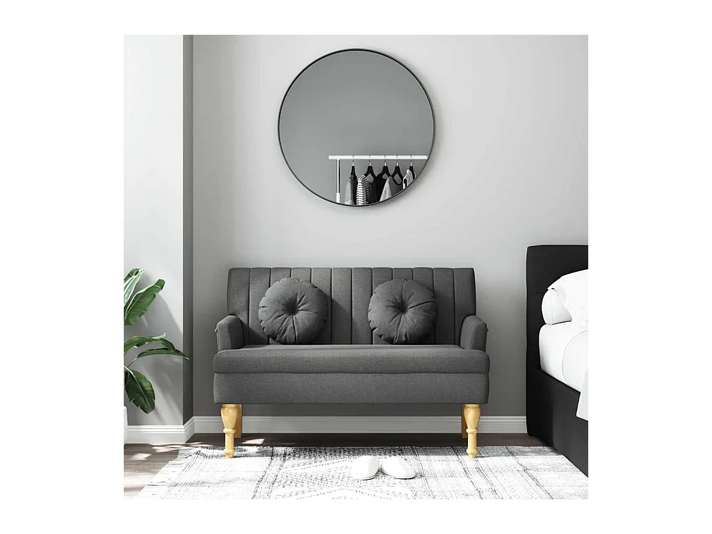 Bank met donkergrijze kussens 113x64,5x75,5 cm stof