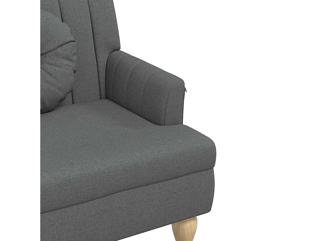 Bank met donkergrijze kussens 113x64,5x75,5 cm stof