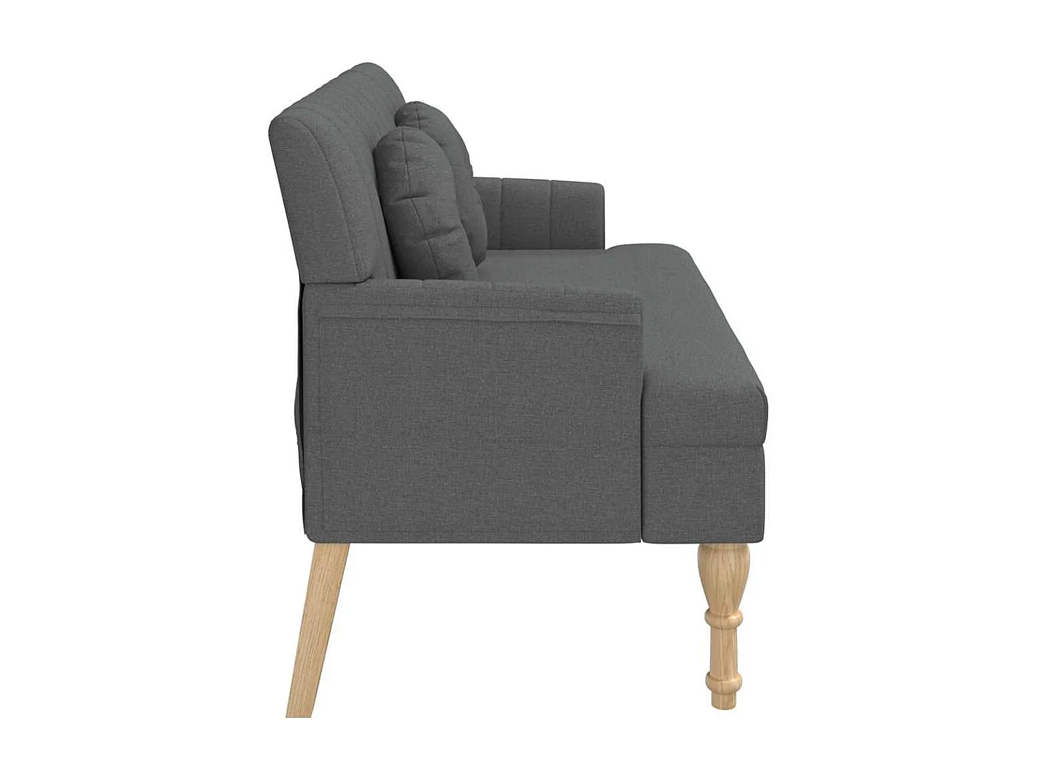 Banco con cojines gris oscuro 113x64,5x75,5 cm tela