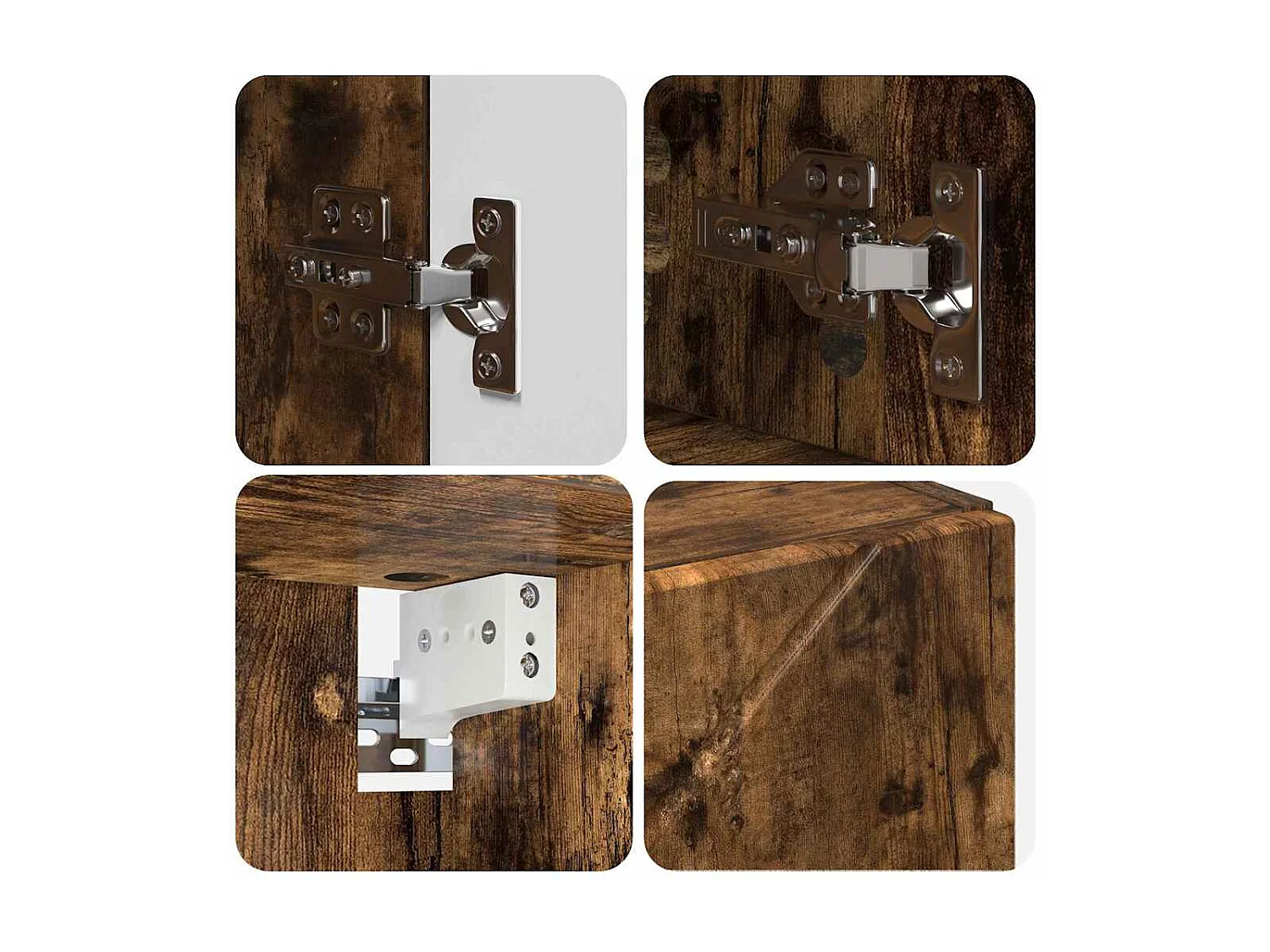 Ensemble de mobilier de salle de bain 4 pcs Chêne fumé