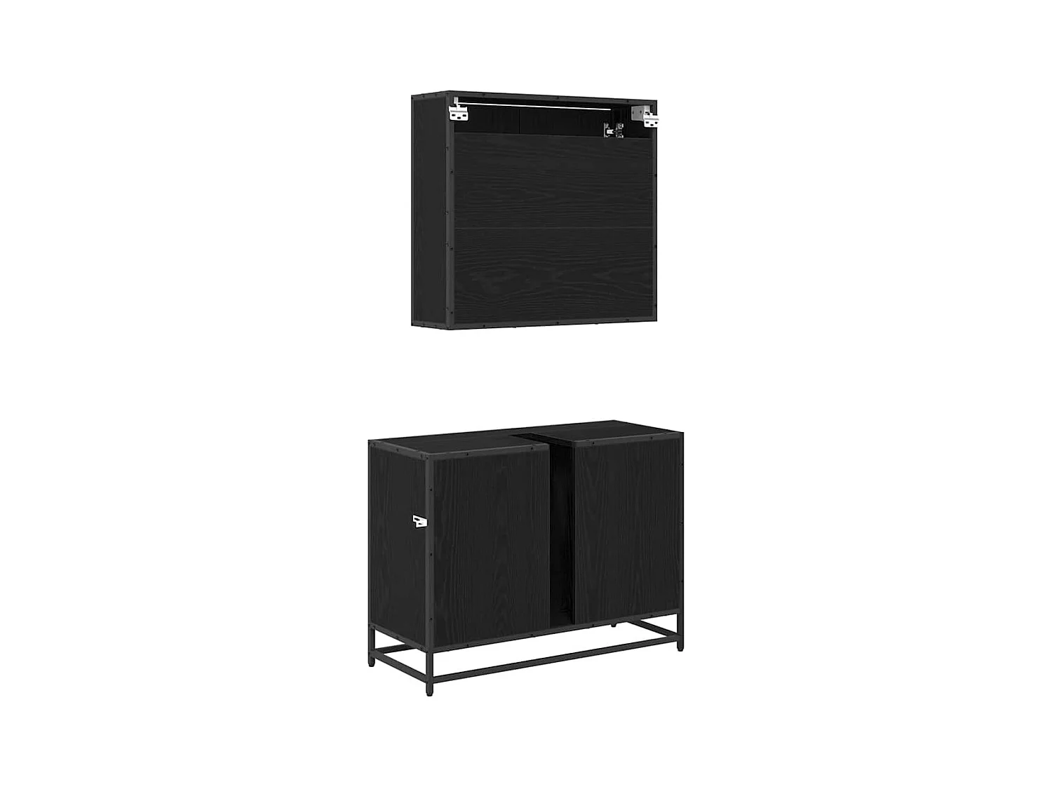 Conjunto de muebles de baño de 2 piezas Roble negro