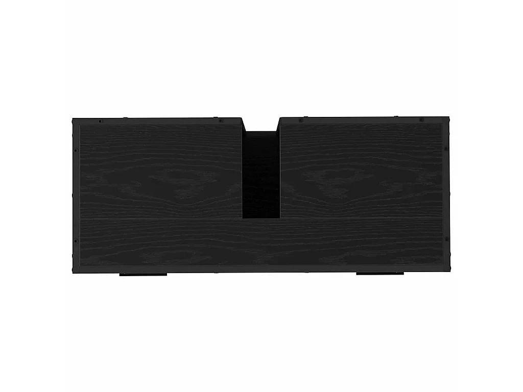 2-teiliges Badmöbel-Set Eiche schwarz