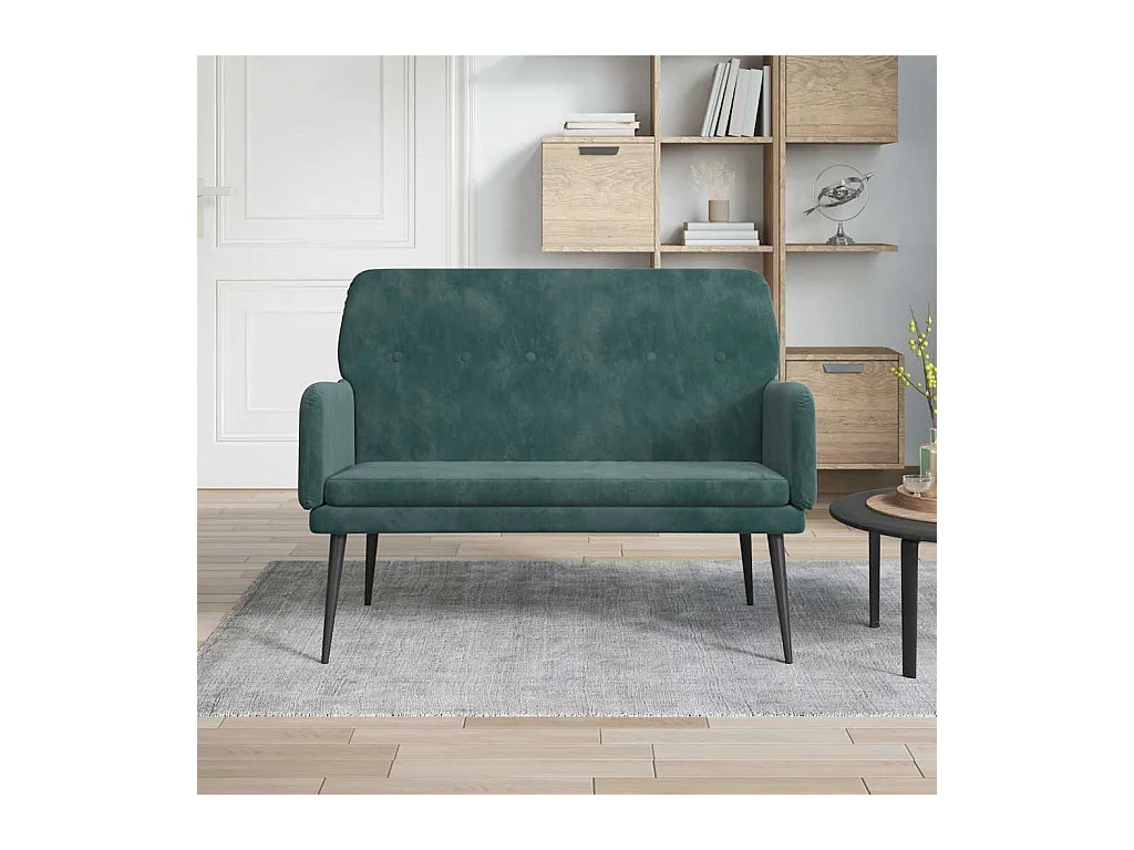 Dunkelgrüne Bank 108x79x79 cm Samt