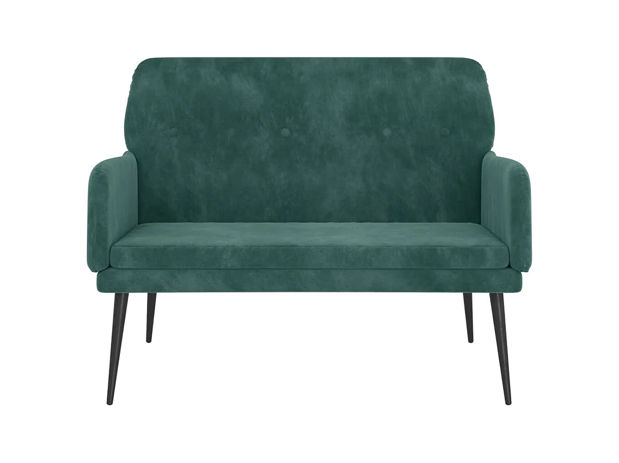 Dunkelgrüne Bank 108x79x79 cm Samt