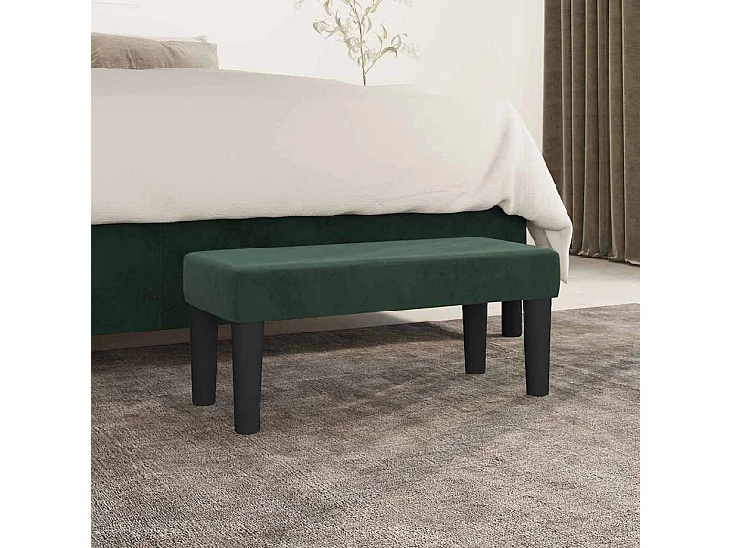 Panca verde scuro 70 x 30 x 30 cm Velluto