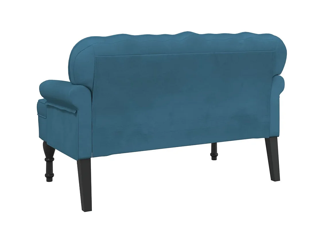 Banc avec dossier bleu 119,5x64,5x75 cm velours
