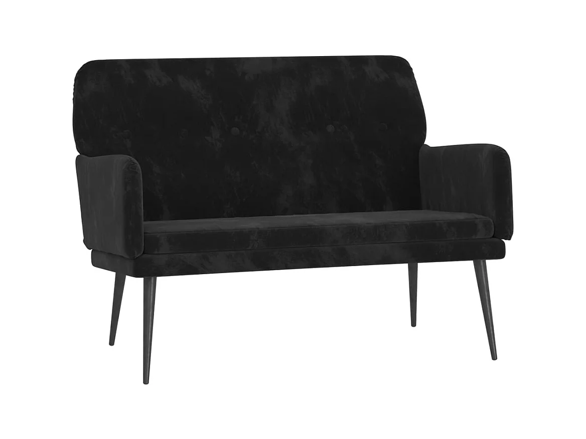 Zwarte bank 108x79x79 cm fluweel