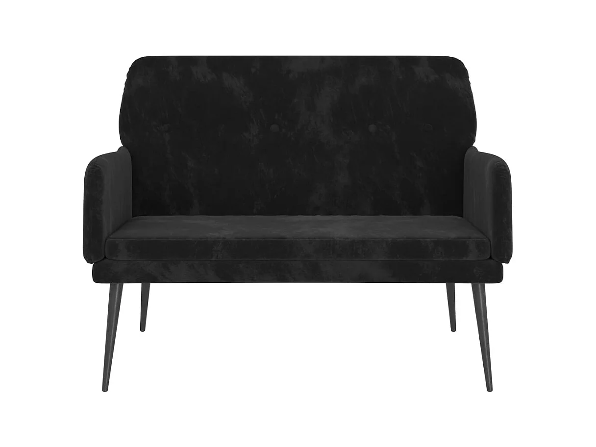 Zwarte bank 108x79x79 cm fluweel