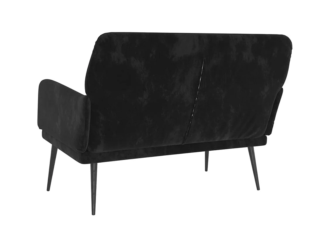 Zwarte bank 108x79x79 cm fluweel