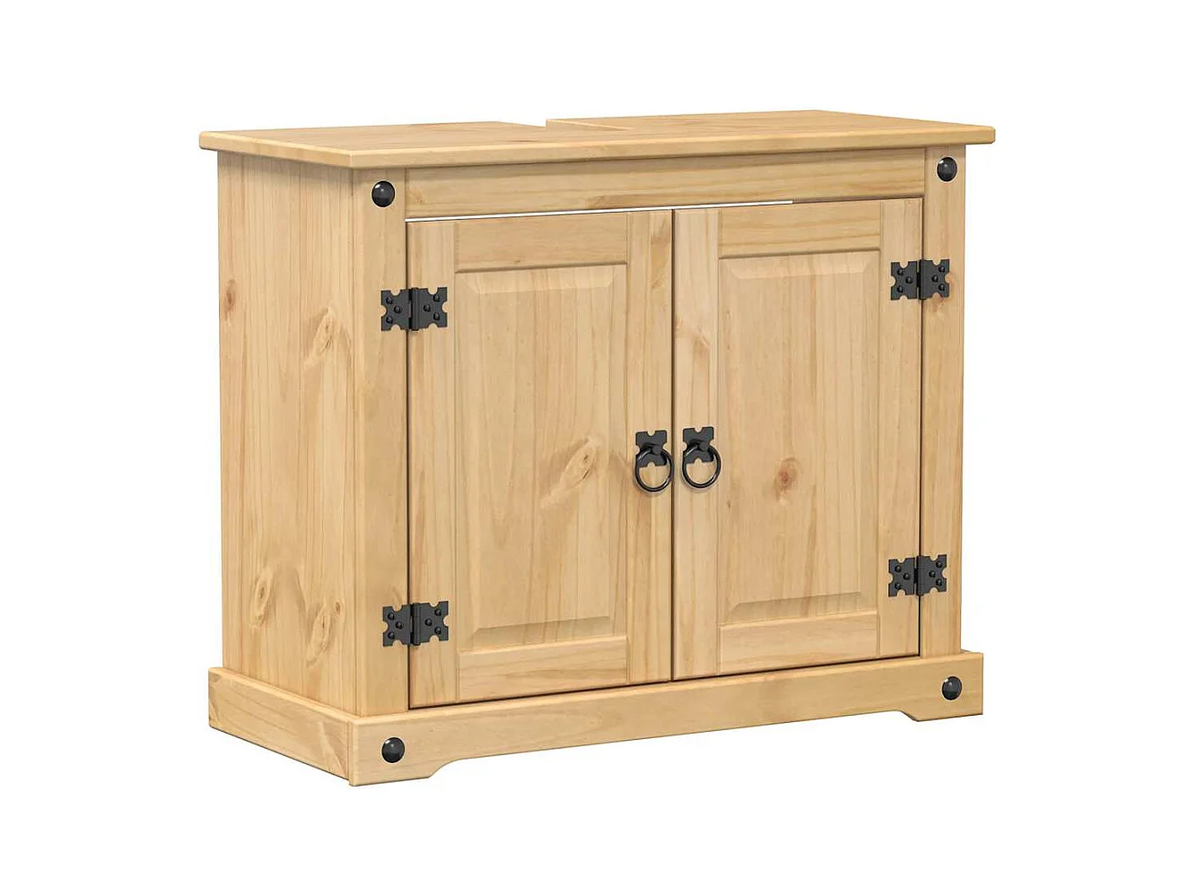 Conjunto de muebles de baño Corona de 2 piezas, madera maciza de pino