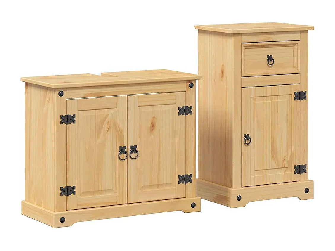 Ensemble de meubles salle de bain 2 pcs Corona bois pin massif