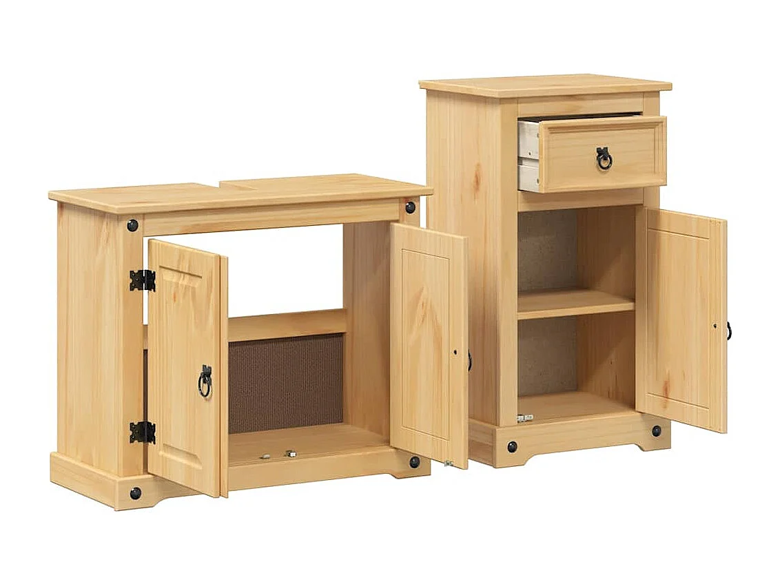 Ensemble de meubles salle de bain 2 pcs Corona bois pin massif