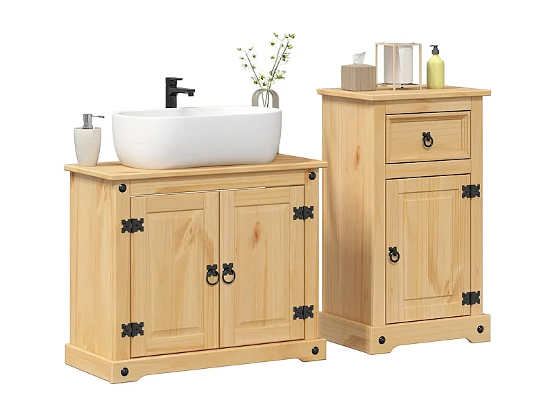 Ensemble de meubles salle de bain 2 pcs Corona bois pin massif
