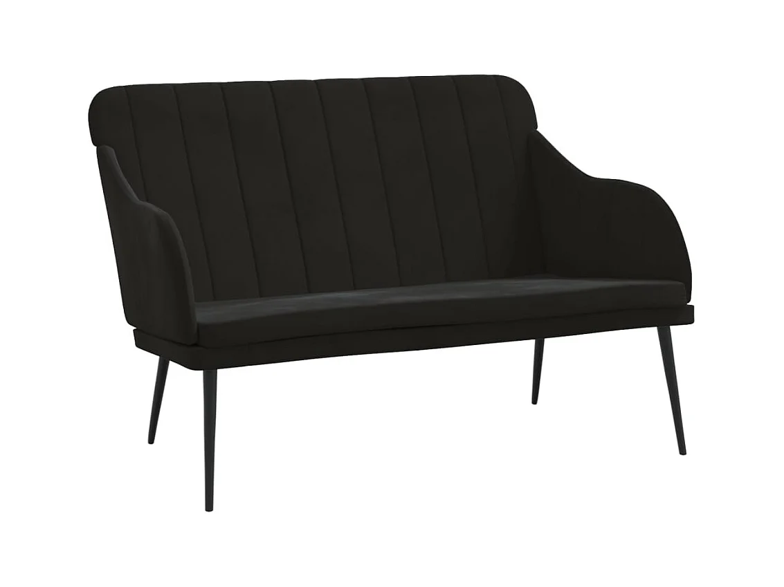 Zwarte bank 110x76x80 cm fluweel