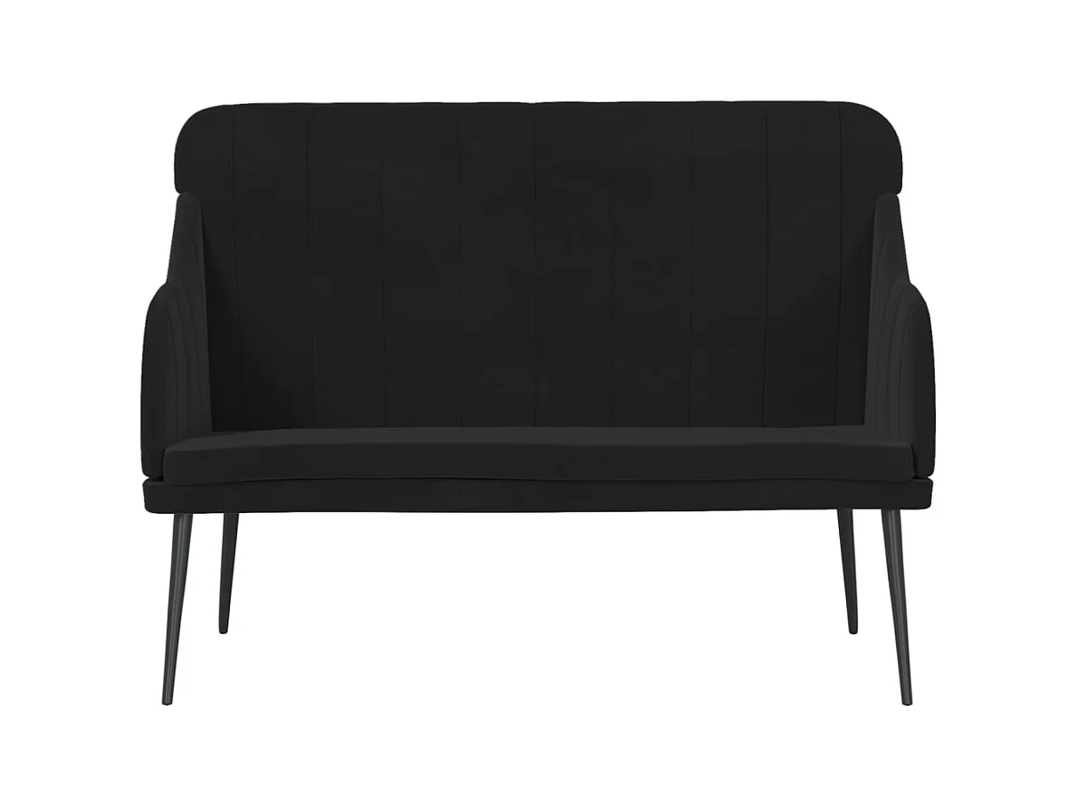 Zwarte bank 110x76x80 cm fluweel