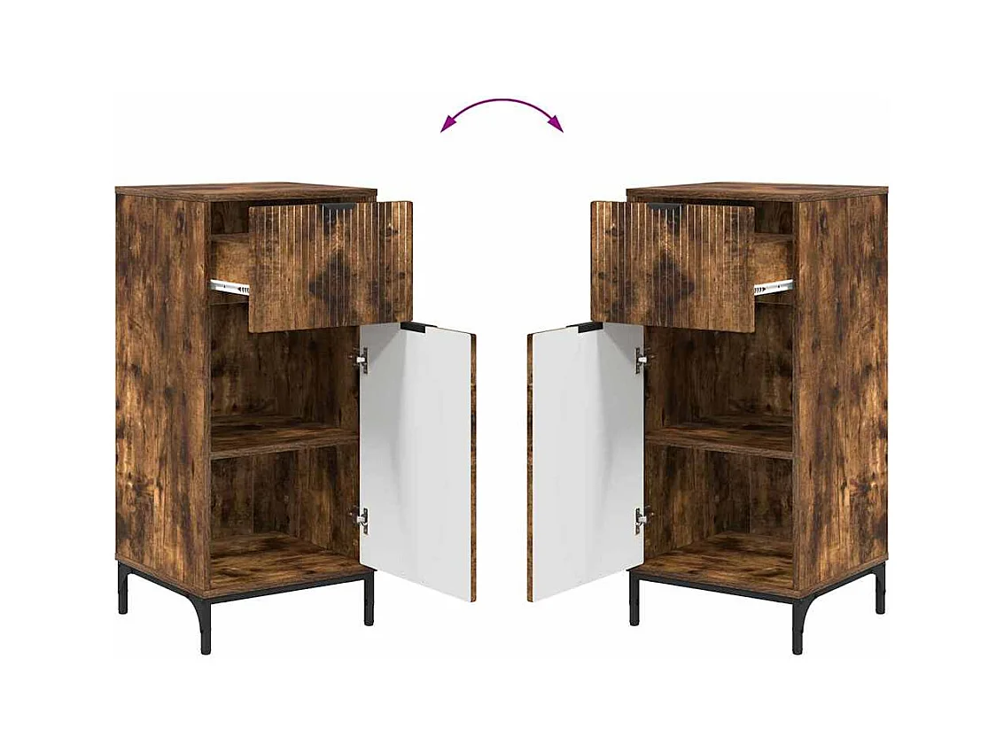 Set di mobili da bagno Plaid 2 pezzi Rovere Fumé