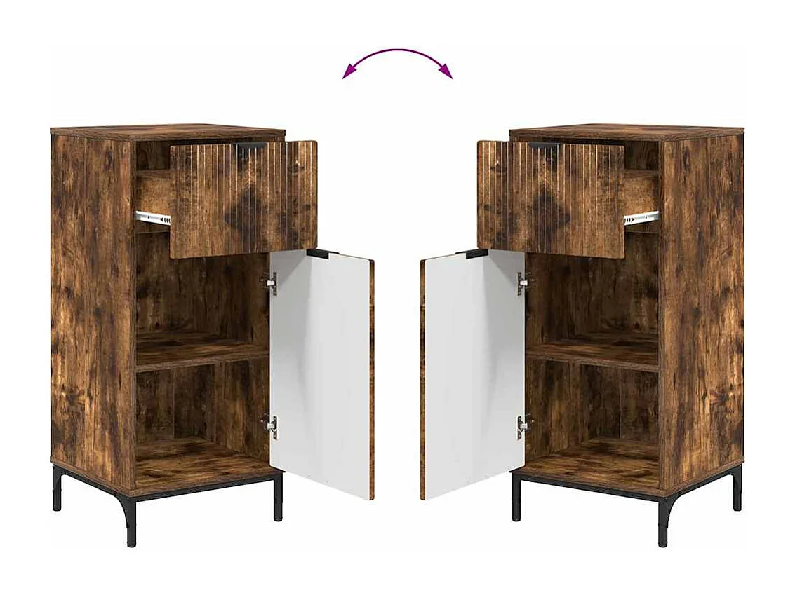 Set di mobili da bagno Plaid 2 pezzi Rovere Fumé