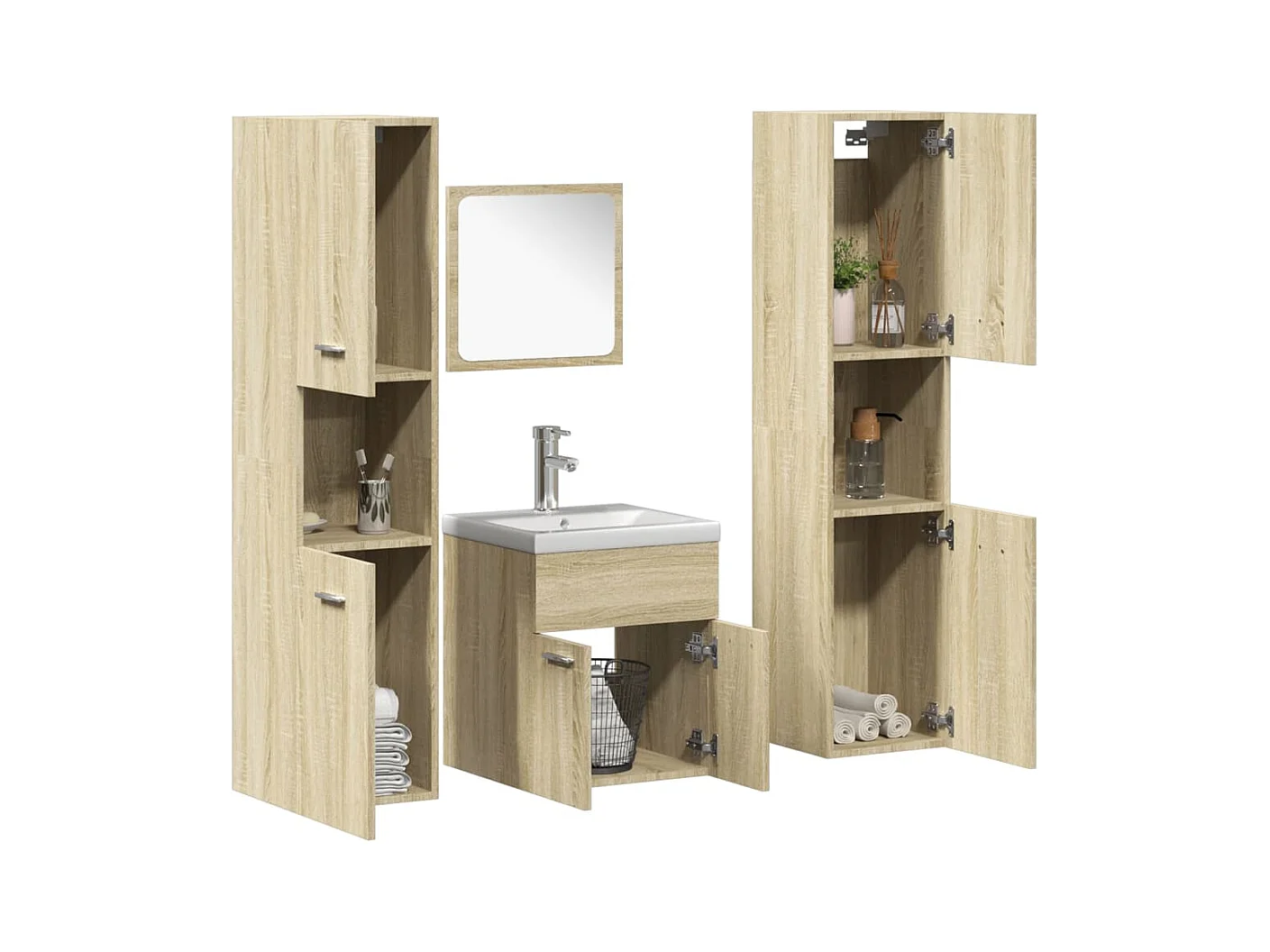 5-delige badkamermeubelset Sonoma Eiken